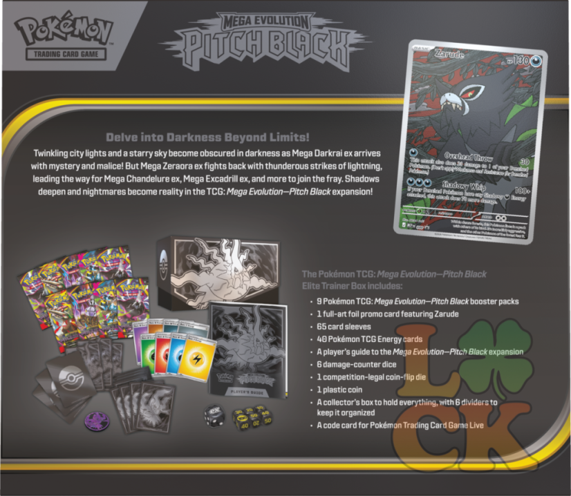 Pokémon TCG: ME05 Mega Evolution - Pitch Black - Elite Trainer Box - Chyť si naší nejlevnější cenu dokud máme zásoby: VLNA 5 - POSLEDNÍ KUS