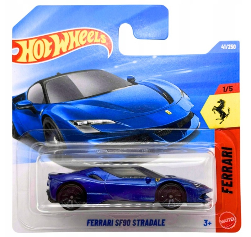 2026 Hot Wheels Ferrari SF90 Stradale in Blue - Stav karty: B (Lehké opotřebení) 