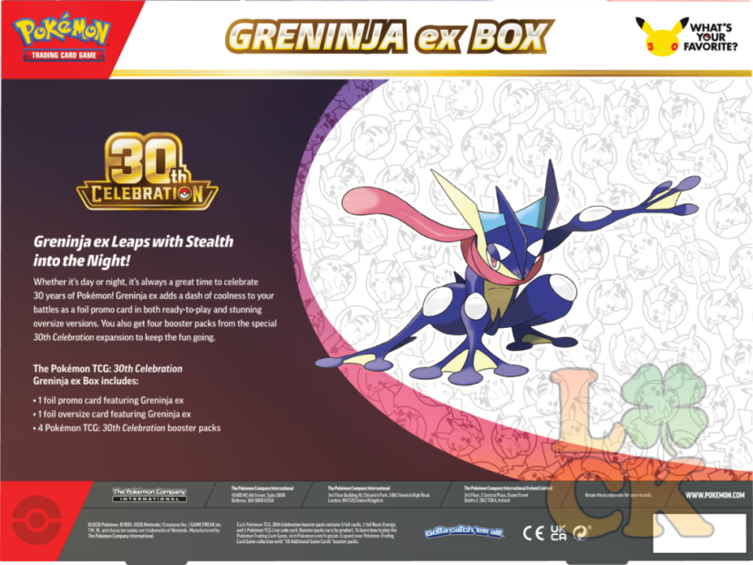 Pokémon TCG: 30th Celebration Greninja ex Box